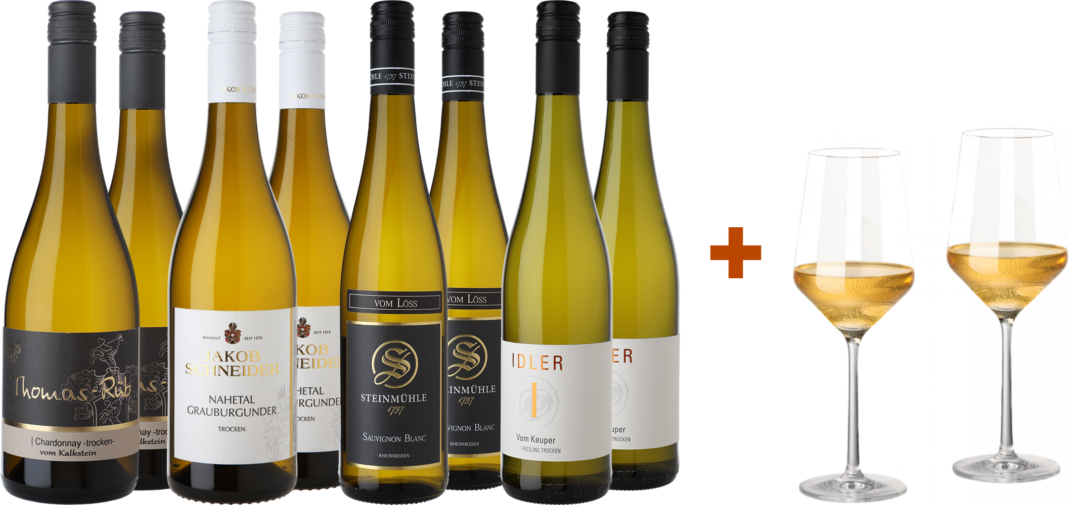 Back-up: Weißwein Premium-Paket mit 2 gratis Gläser