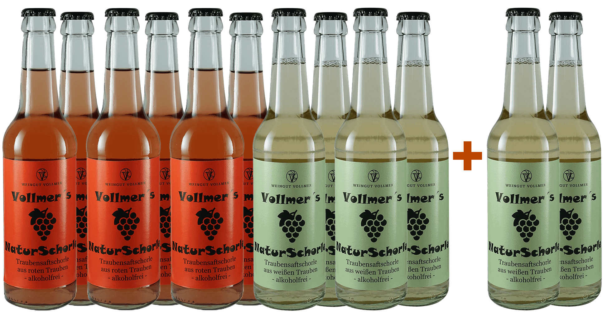 10+2 Paket Traubensaftschorle rot/weiß 12x0,33L