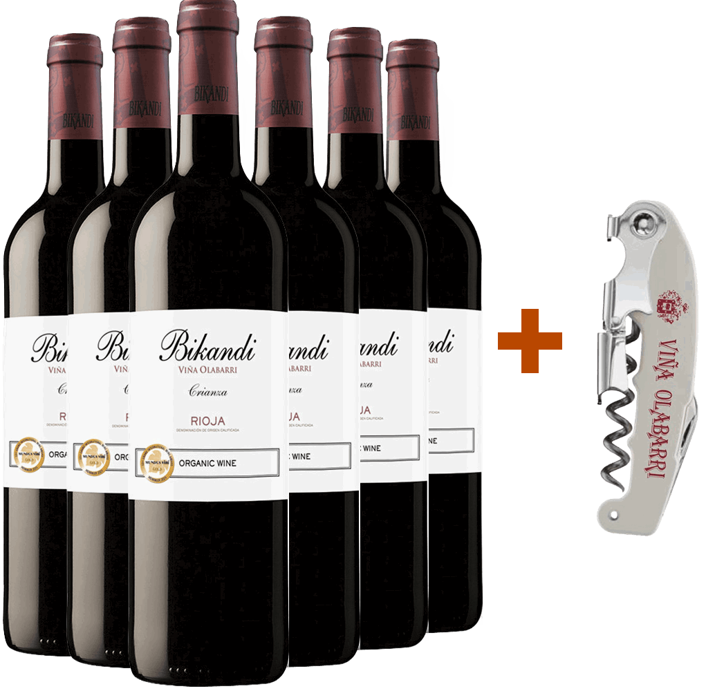 Bikandi Crianza Eco DOCa Rioja-Paket + Korkenzieher BIO