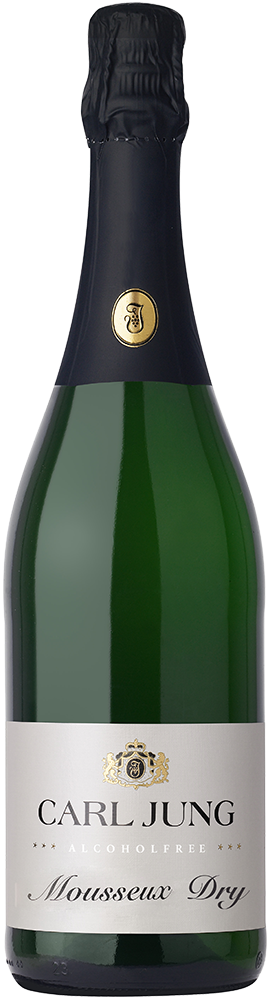 "Mousseux Dry" schäumendes Getränk aus entalkoholisiertem Wein reflection