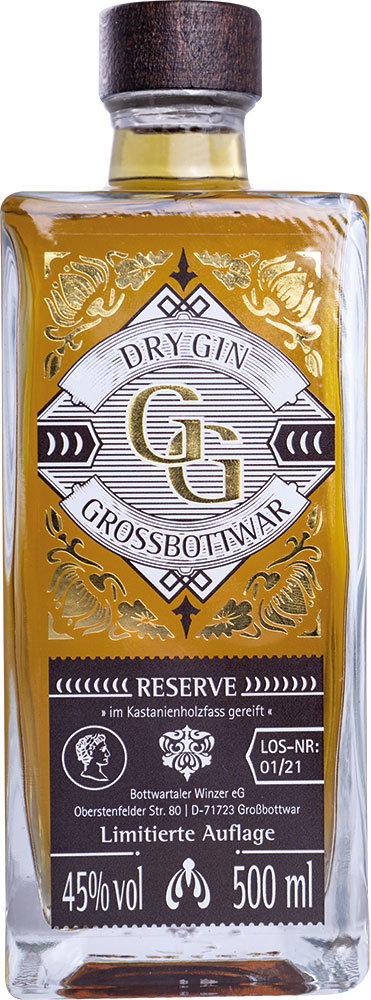 GG Großbottwarer Dry Gin Reserve im Kastanienholzfass gereift 0,5 L