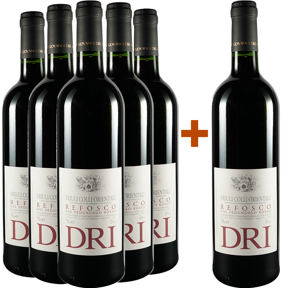 5+1 Paket Refosco dal Peduncolo Rosso Friuli Colli Orientali DOC