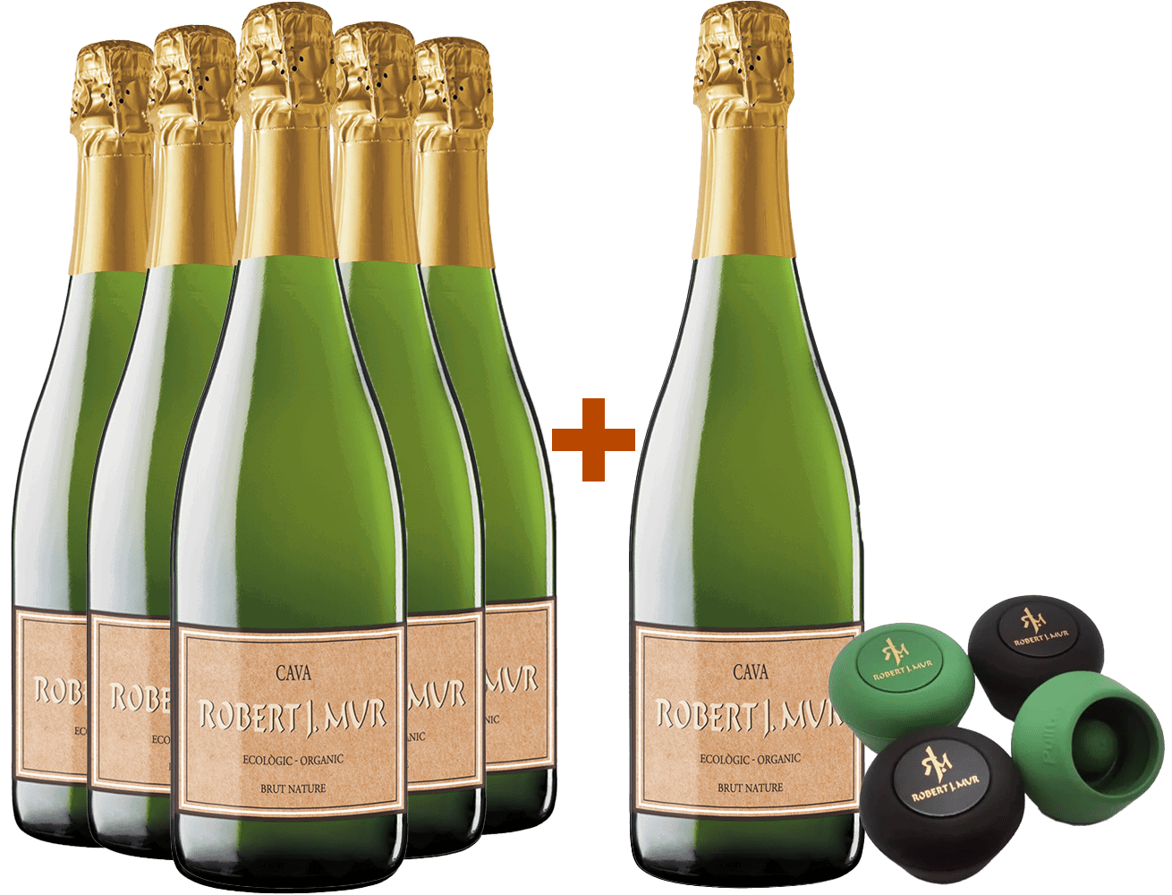 5+1 Robert J. Mur Cava DO Probierpaket + Silikonstopfen BIO