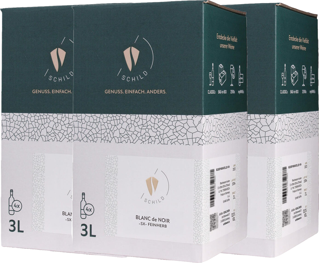 Bag-in-Box (BiB)-Paket Blanc de Noir SX feinherb