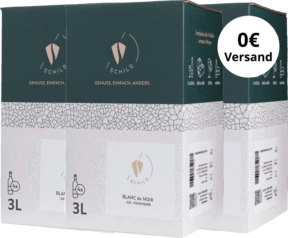 Bag-in-Box (BiB)-Paket Blanc de Noir SX feinherb