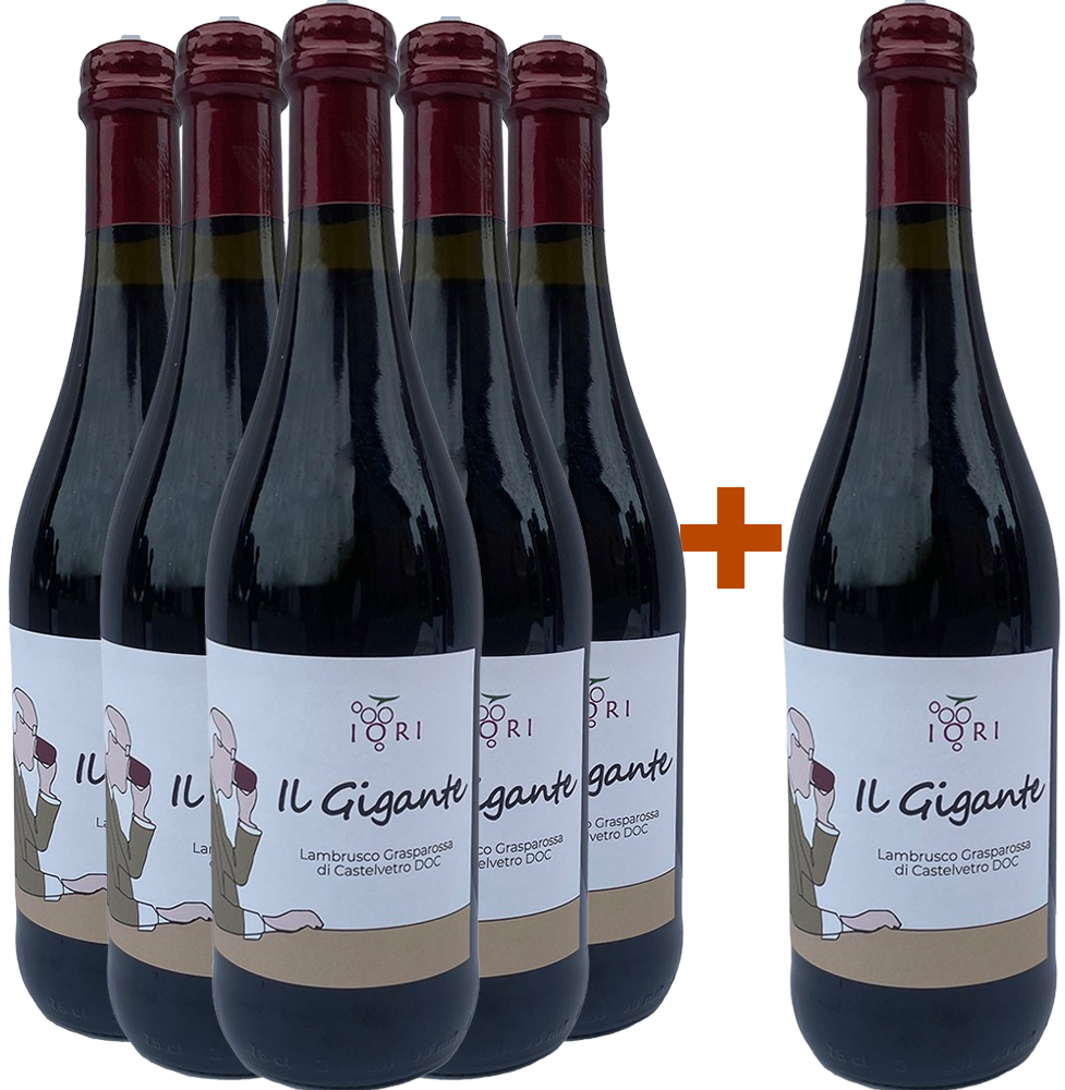 5+1 Paket Il Gigante Lambrusco Grasparossa di Castelvetro DOC
