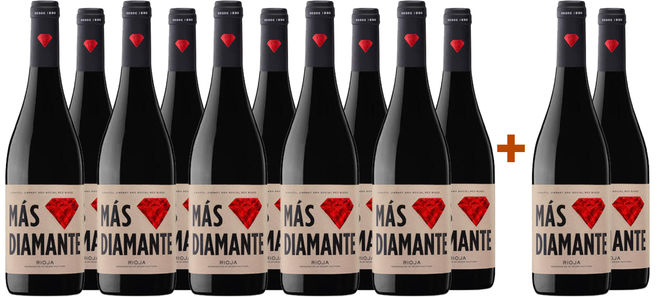 Pack Descuento 10+2 Franco Españolas Más Diamante Red Blend Rioja DOCa