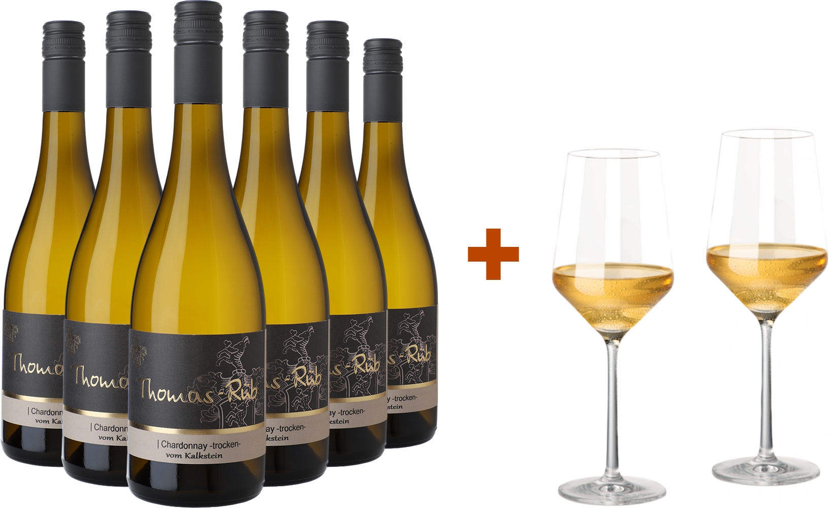 Thomas Rüb Chardonnay-Paket mit gratis Gläser