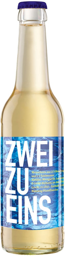 Zwei Zu Eins Weißweinschorle 0,33 L