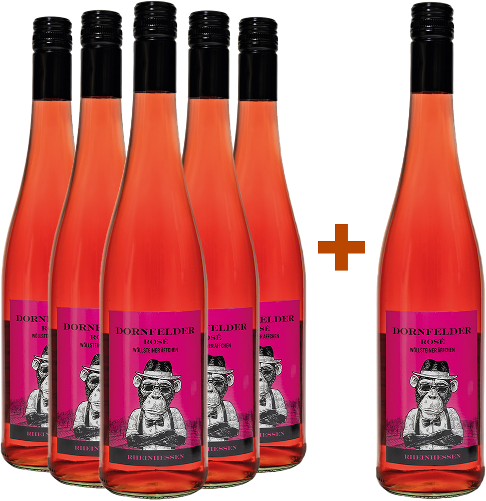 5+1 Paket Dornfelder Rosé "Wöllsteiner Äffchen" lieblich