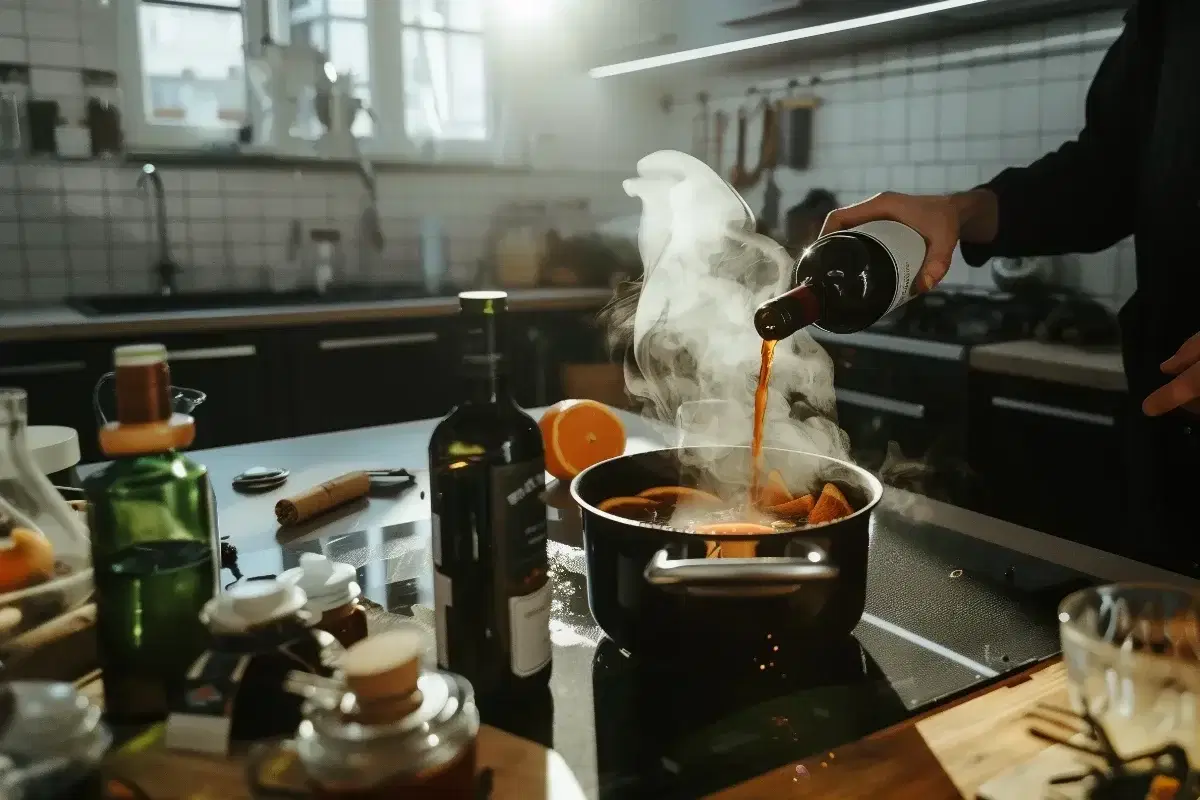 Glühweinherstellung in Gastronomieküche