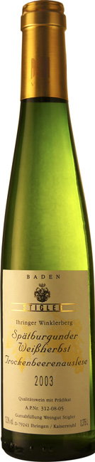 2009 Winklerberg Ihringen Spätburgunder Weißherbst Trockenbeerenauslese VDP.Große Lage 0,375 L Weissherbst