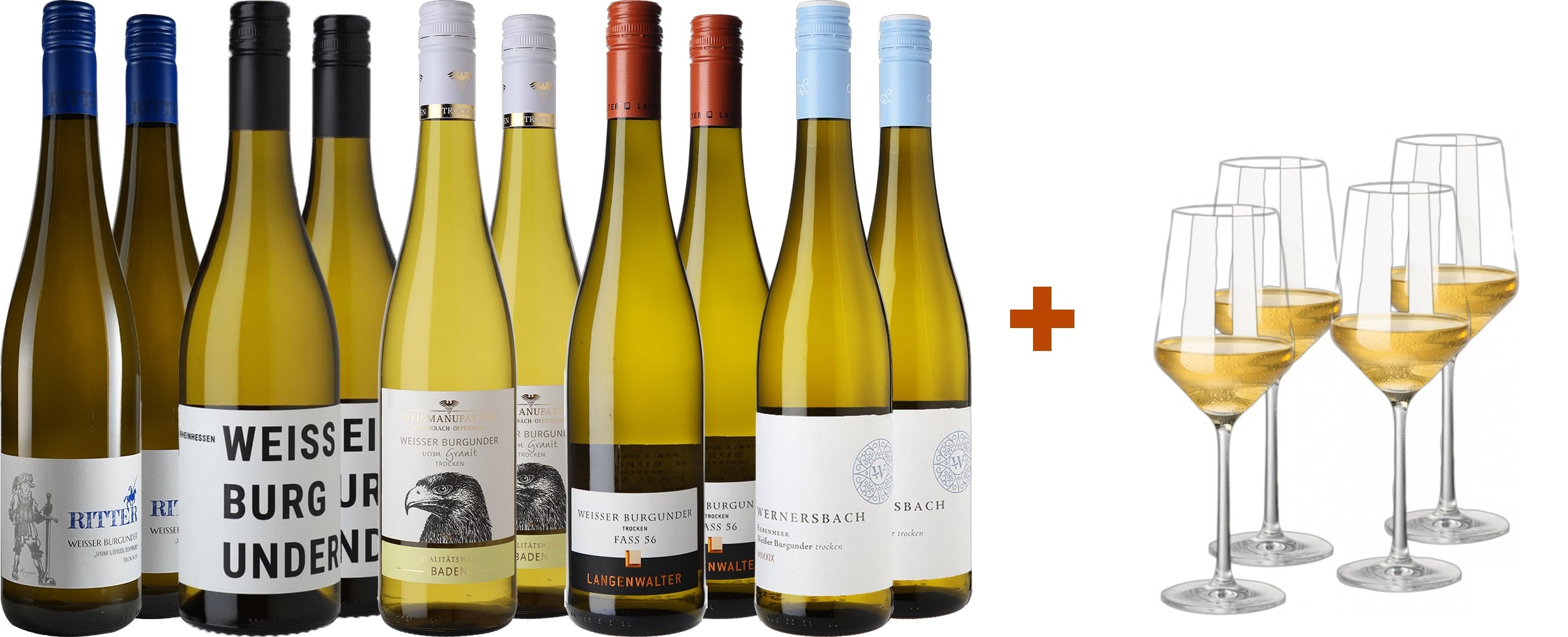 Weißburgunder-Paket mit 4 gratis Gläsern
