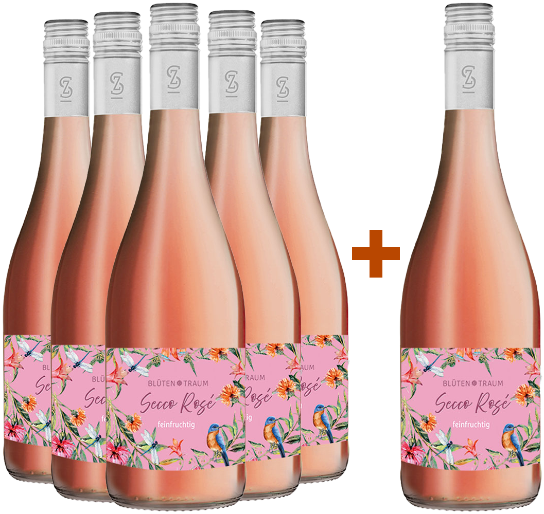 5+1 Paket Blütentraum Secco Rosé