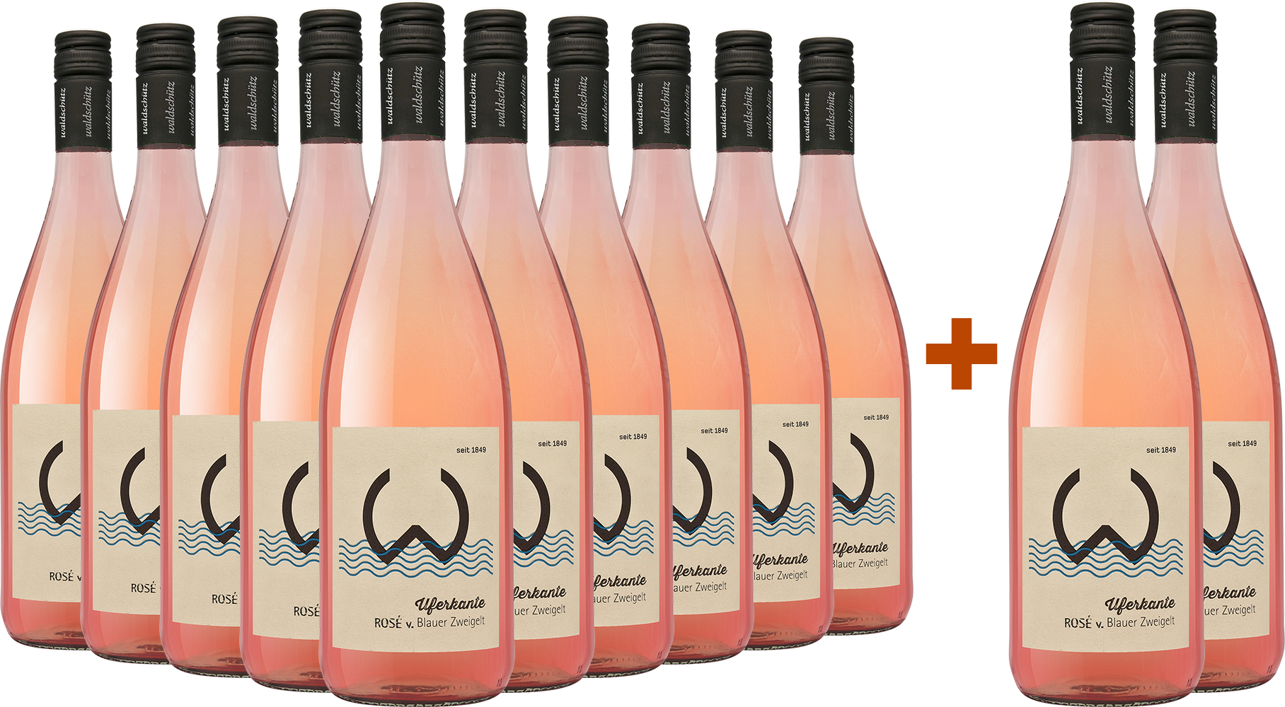 10+2 Paket Uferkante Rosé 1,0 L