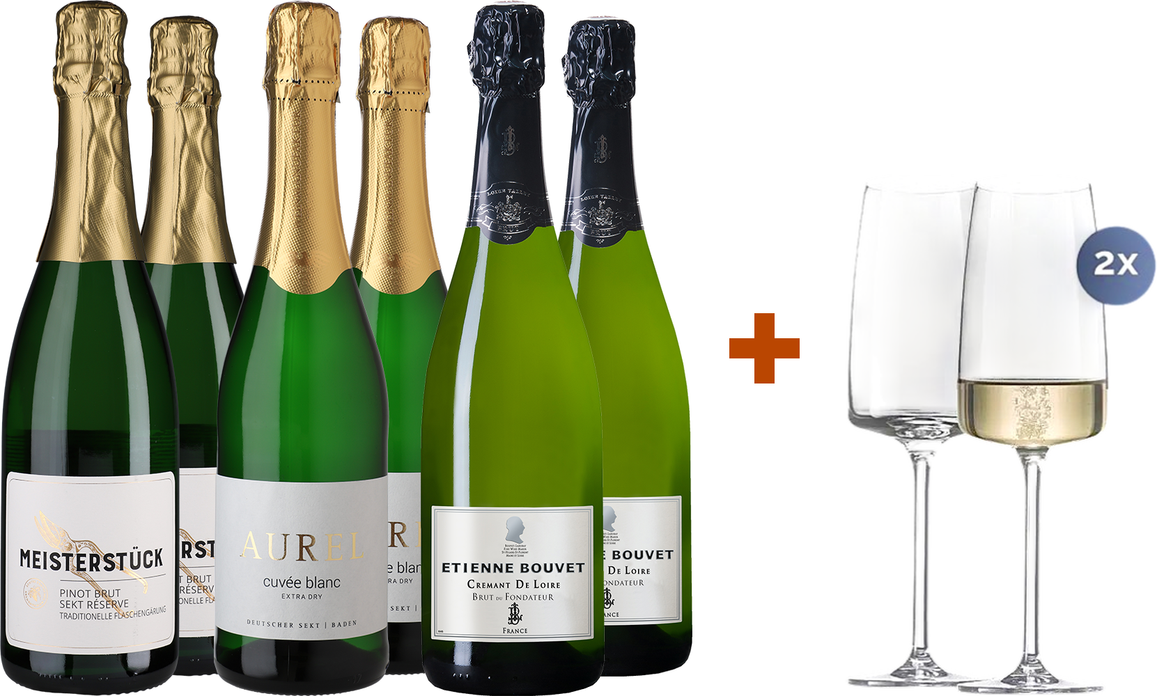 Sekt-Paket mit 2 gratis Zwiesel Sektgläser