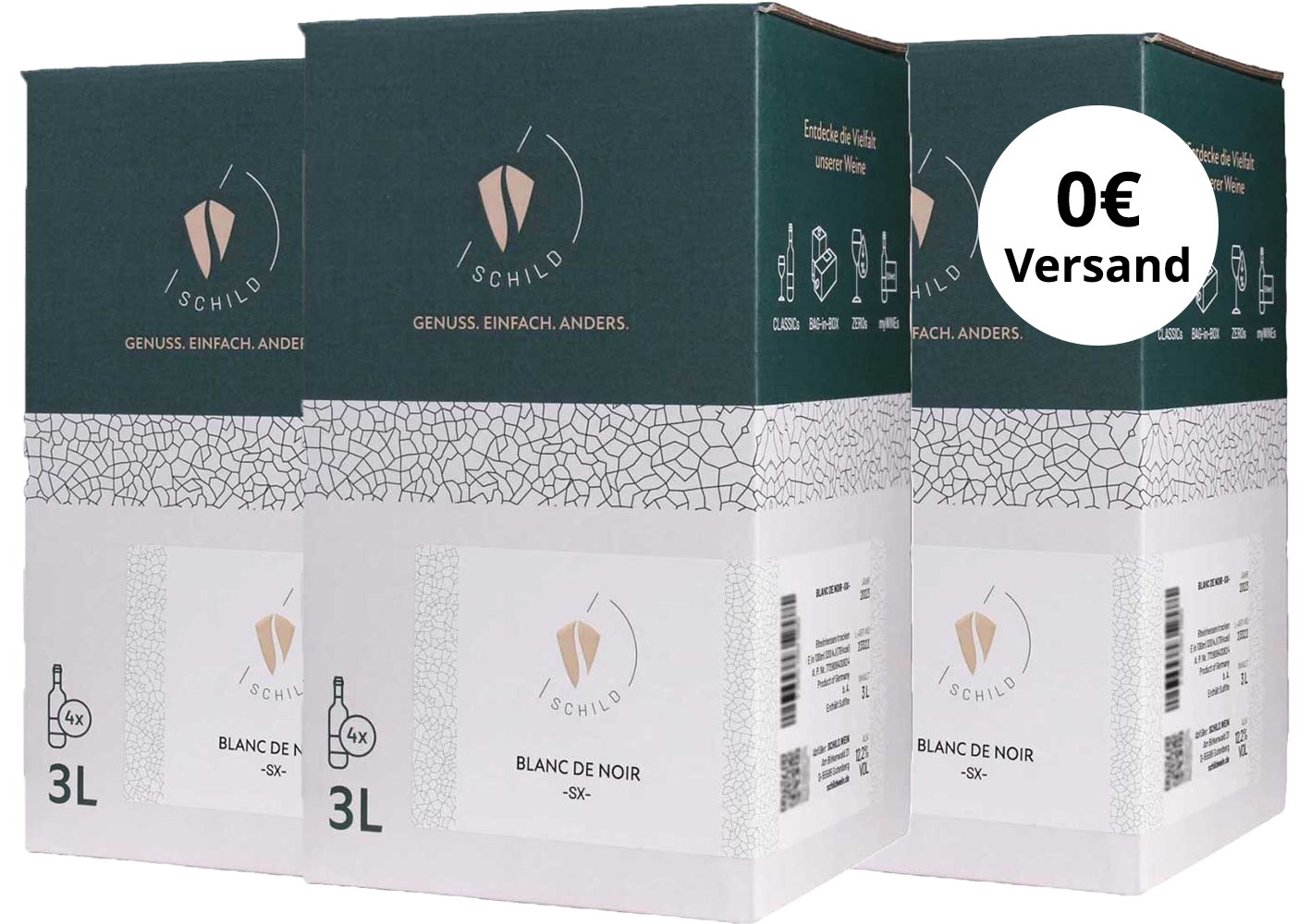 Bag-in-Box (BiB)-Paket Blanc de Noir SX trocken