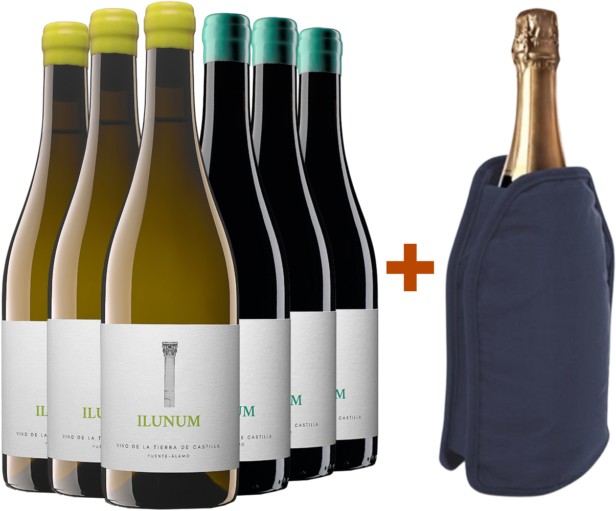 Pack descuento Ilunum blanco y tinto Castilla VT + (regalo funda enfriadora)