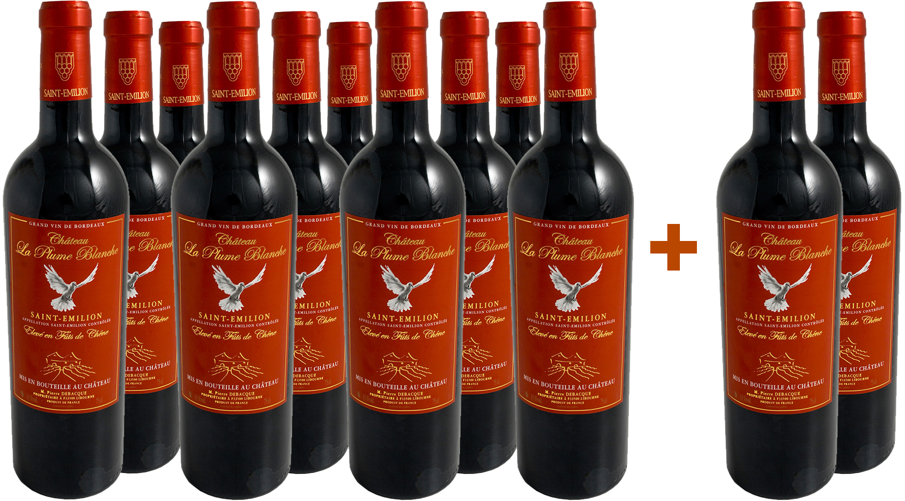 10+2 Paket Château la Plume Blanche Bordeaux