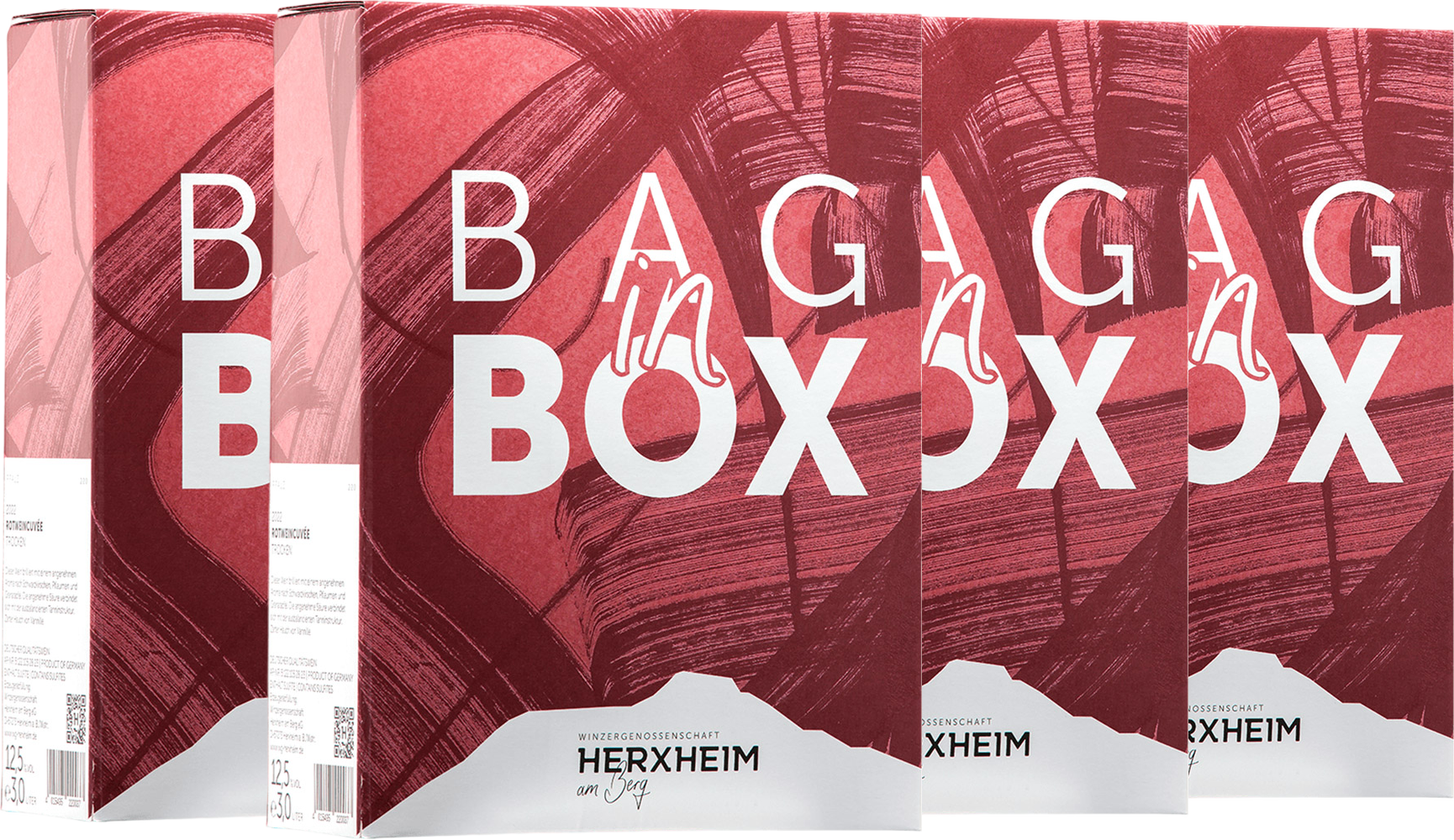4er Paket Rotweincuvée Bag-in-Box