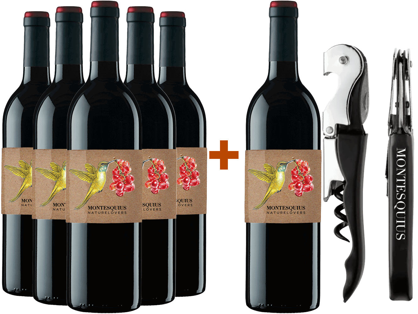 5+1 Naturelovers Merlot Penedès DO Rabattpaket + Korkenzieher BIO