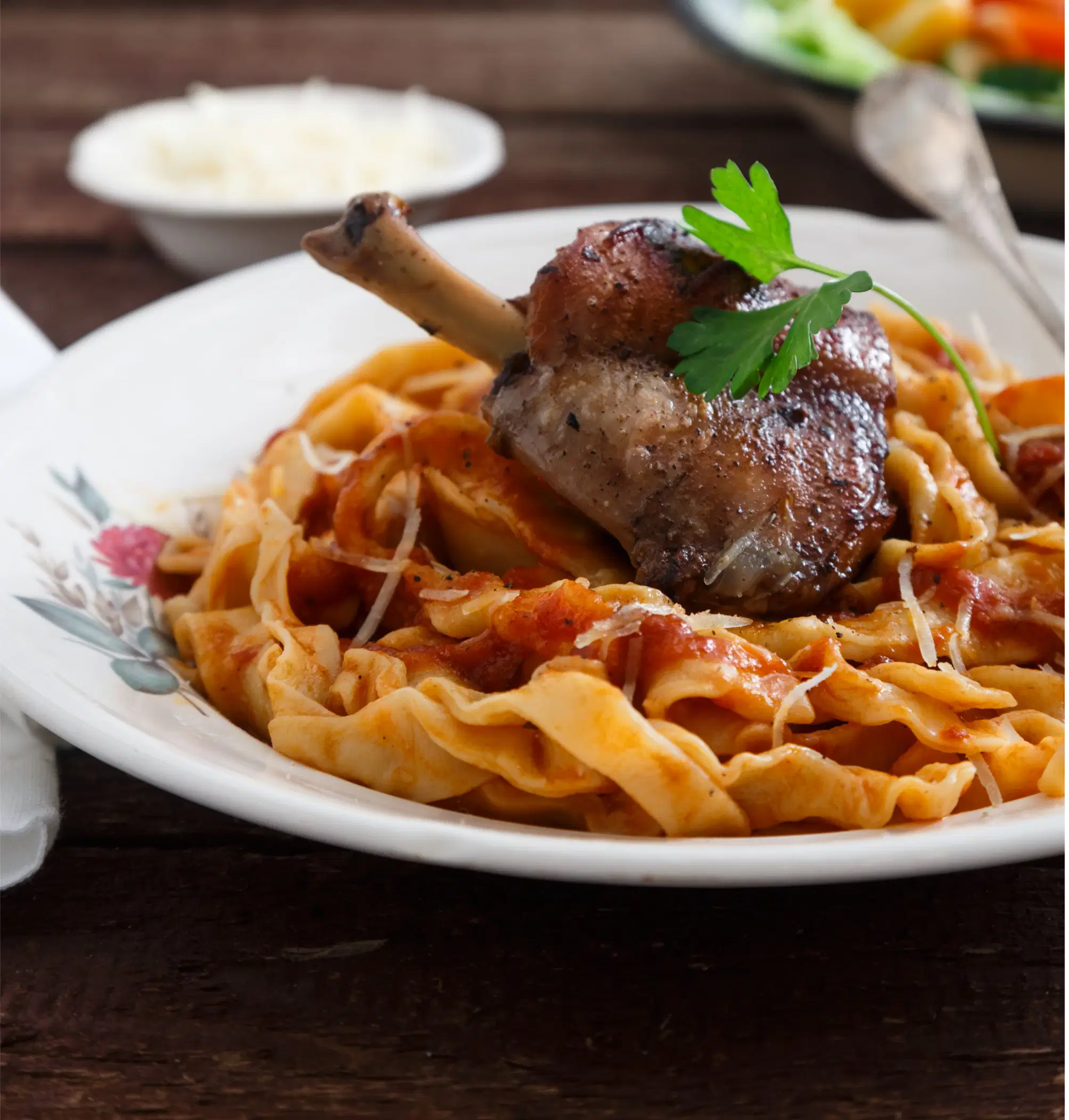 Mariniertes Kaninchen mit Tagliatelle