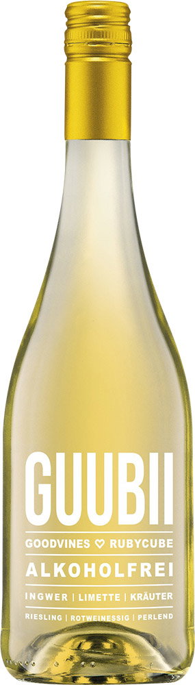 GUUBII - alkoholfreier prickelnder Aperitif - Riesling meets Rotwein-Kräuter Essig Ingwer/Limette (Vegan & Halal)