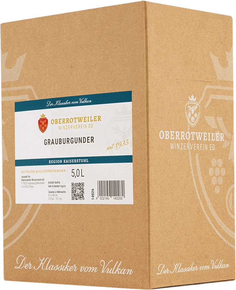 2025 Oberrotweiler Grauburgunder, Bag-in-Box, 5 L, Region Kaiserstuhl, Baden 5,0 L
