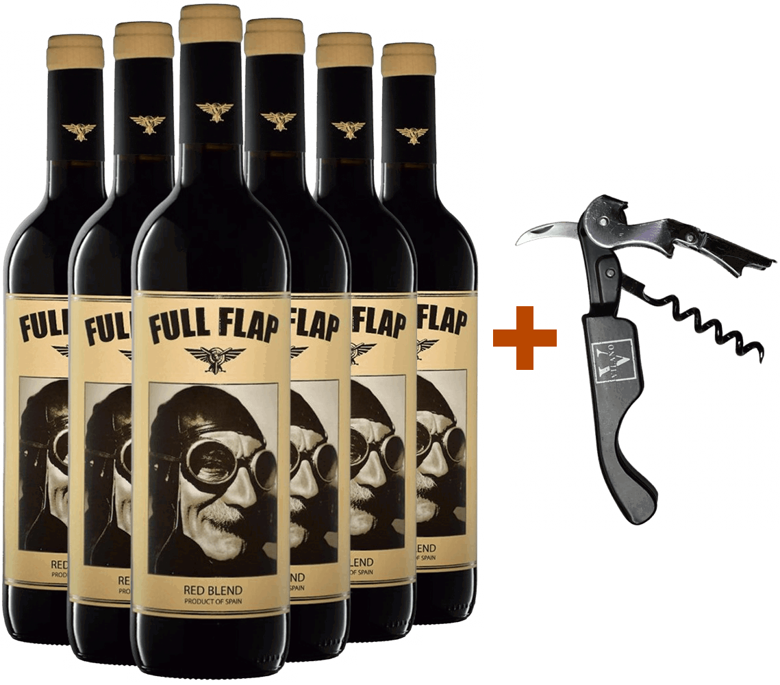 Full Flap Red Blends-Paket + Korkenzieher